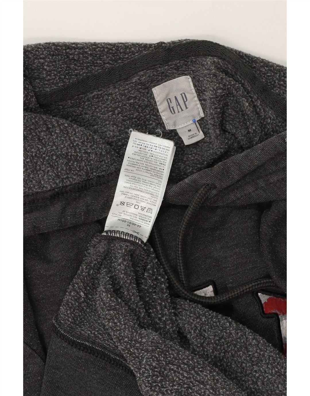 Felpa con cappuccio grafica da uomo Gap in cotone grigio medio