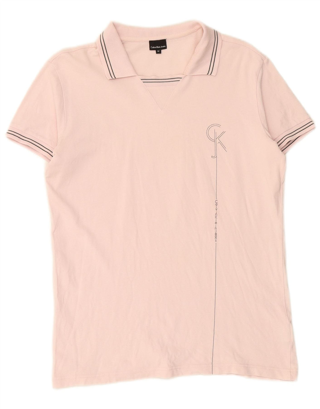 CALVIN KLEIN JEANS Polo grafica da uomo in cotone rosa medio