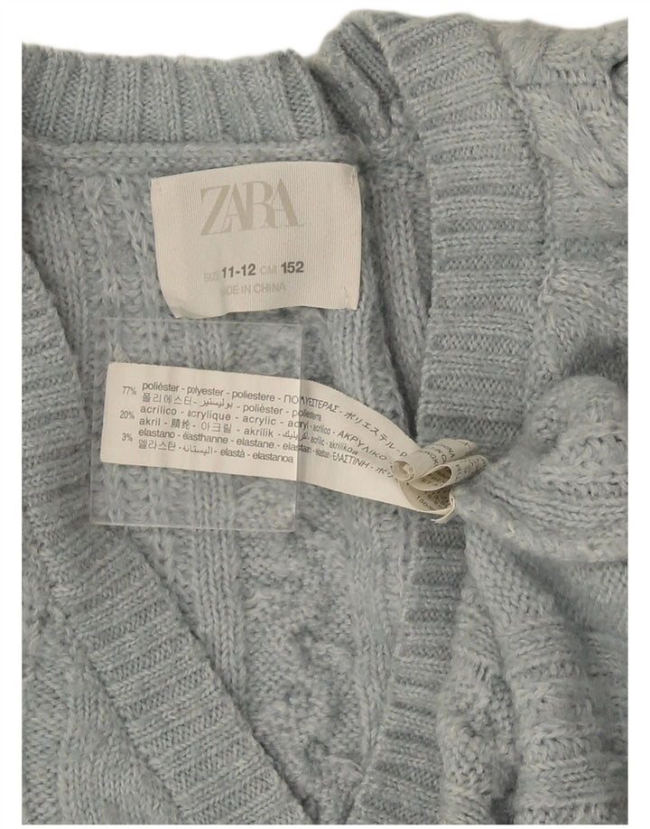 Maglione cardigan per ragazze Zara 11-12 anni in poliestere blu