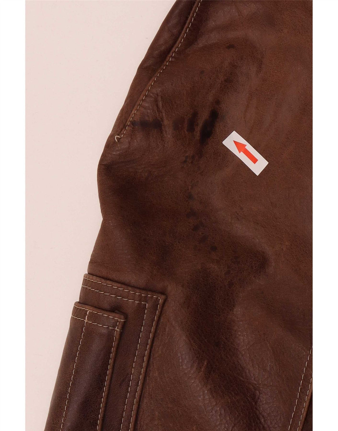 Giubbotto bomber in pelle vintage da uomo IT 52 2XL Marrone