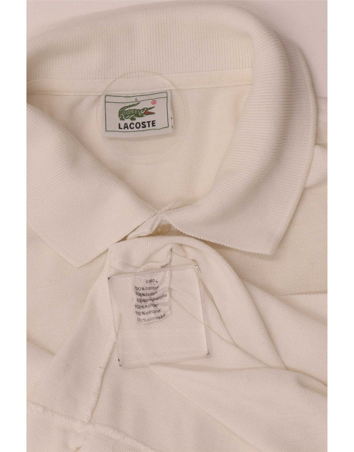 Polo da uomo Lacoste taglia 4 media in cotone bianco