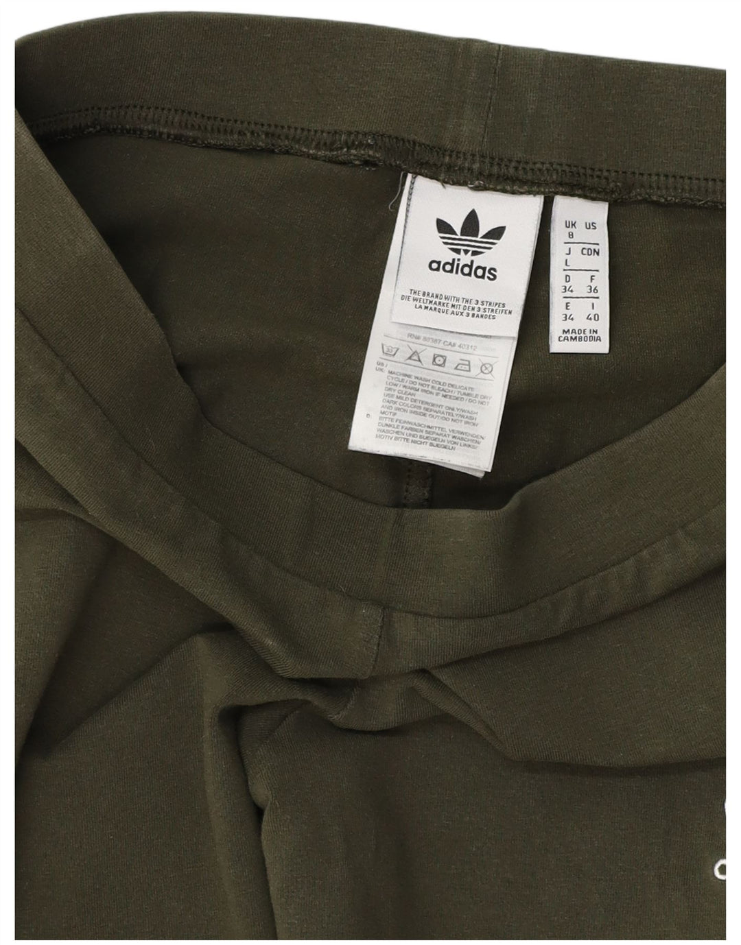 Leggings Adidas da donna UK 8 piccolo cotone kaki