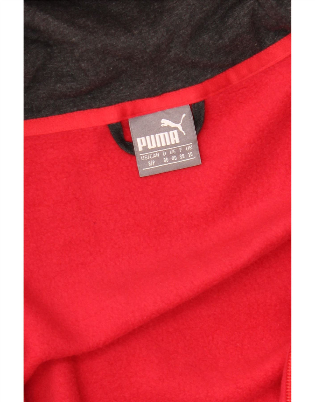Felpa con cappuccio e zip da donna PUMA UK 10 Small Rossa