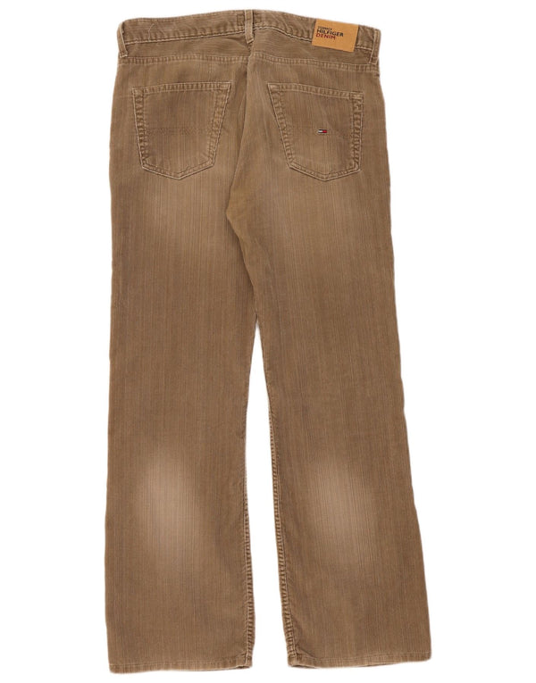 Pantaloni di velluto a coste bootcut da donna Tommy Hilfiger W34 L32 cotone beige