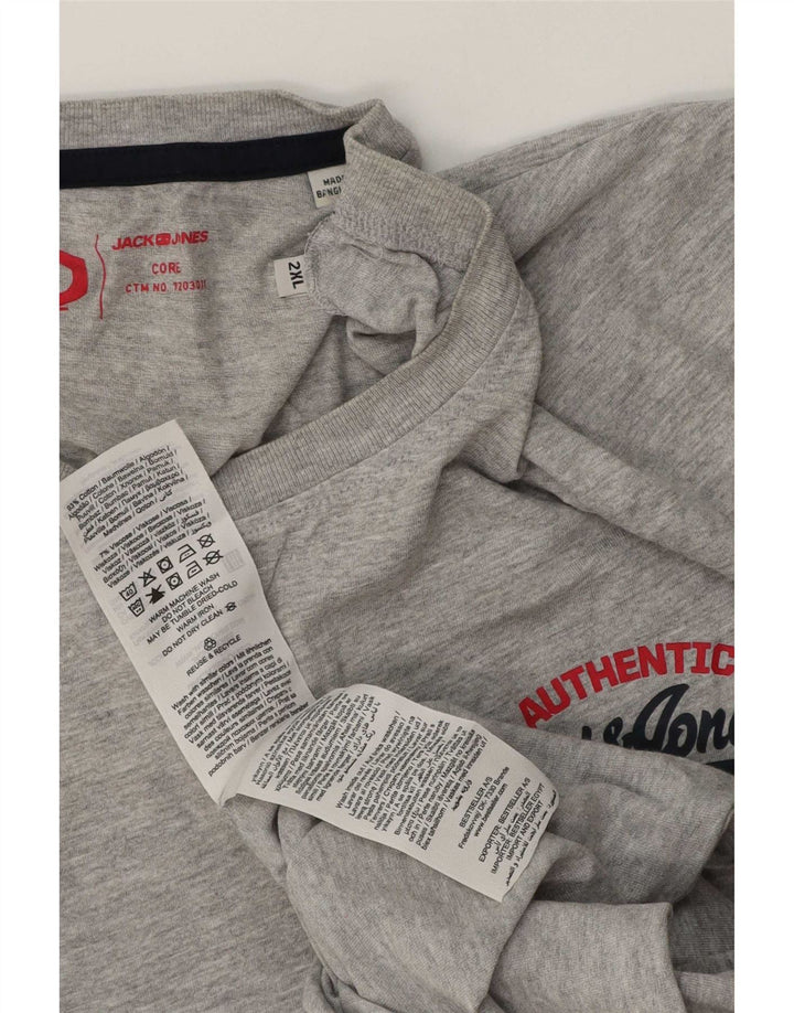 T-shirt da uomo Jack & Jones Top 2XL cotone grigio