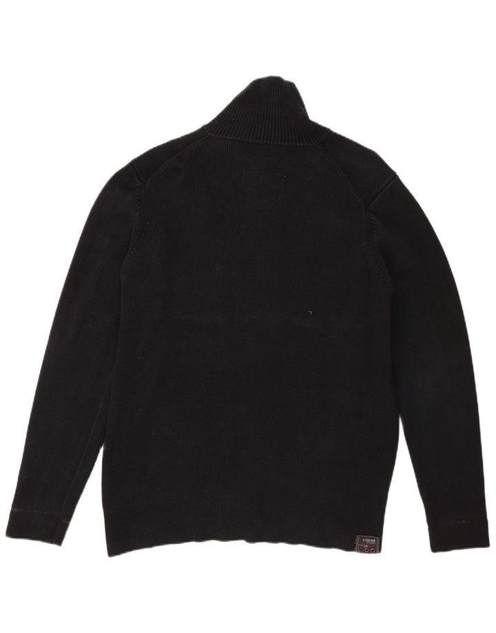 G-STAR Mens Graphic Cardigan Sweater XL Black Cotton