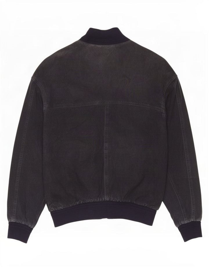 Giubbotto bomber in pelle scamosciata da uomo Max UK 38 Medio in pelle blu navy