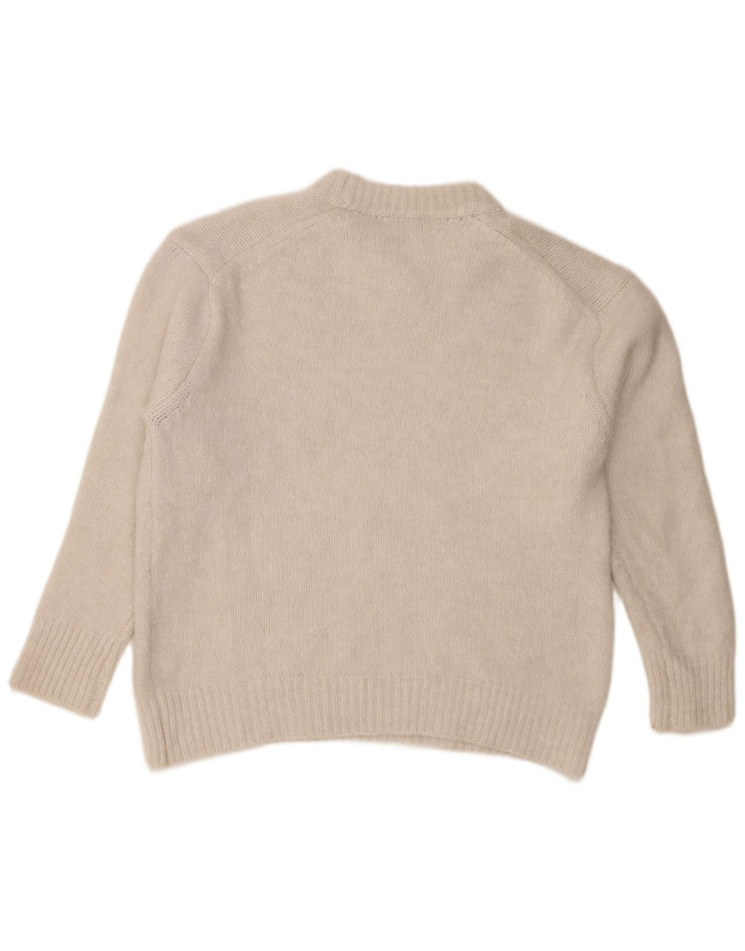 Maglione girocollo oversize da donna Zara UK 14 Poliestere bianco medio