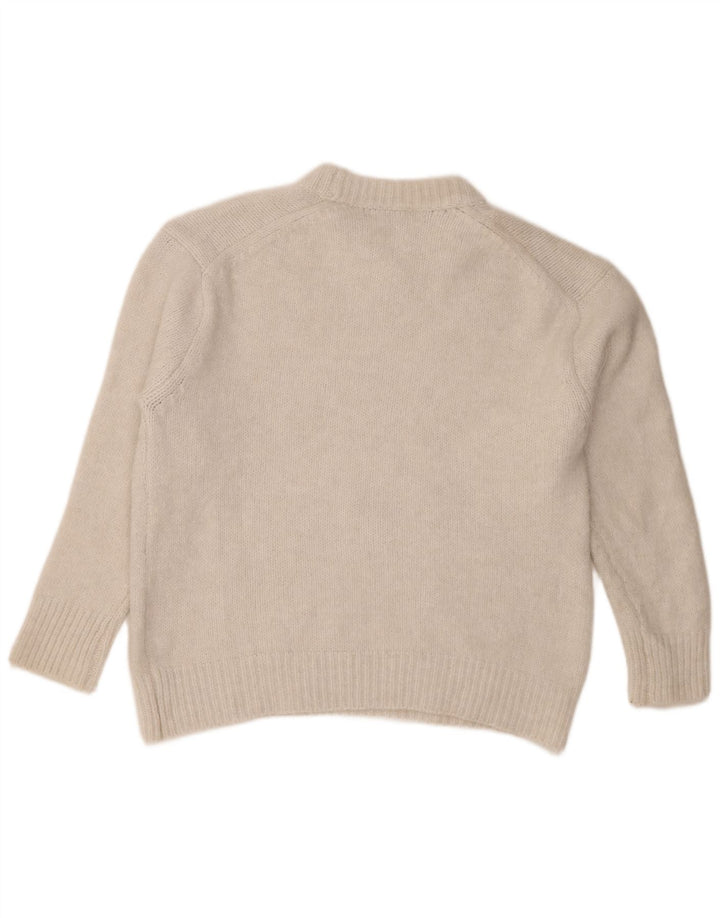 Maglione girocollo oversize da donna Zara UK 14 Poliestere bianco medio