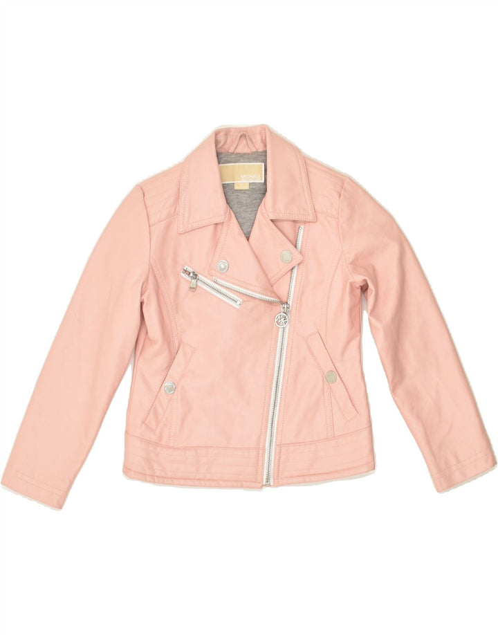 MICHAEL KORS Girls Biker Jacket 5-6 Years Pink Polyurethane | Vintage Michael Kors | Thrift | Second-Hand Michael Kors | Used Clothing | Messina Hembry 