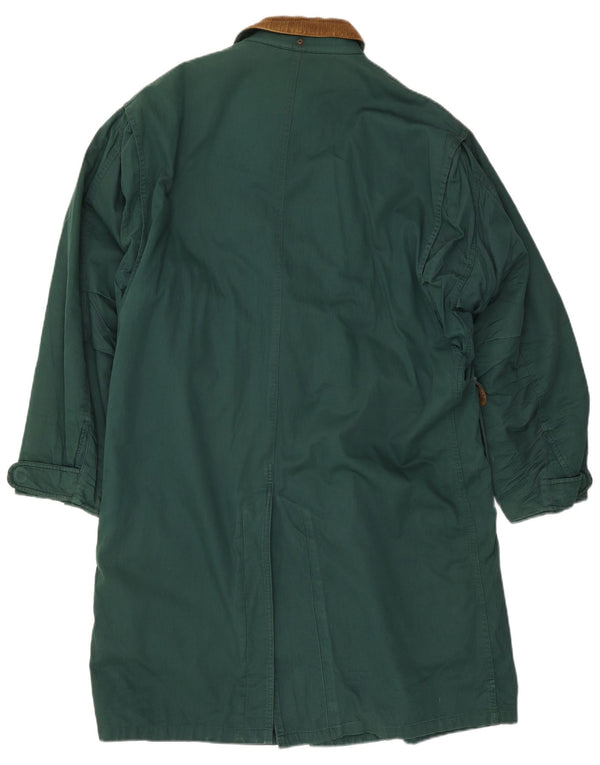 Ciao Mens Overcoat UK 40 Large Green Colourblock Cotton