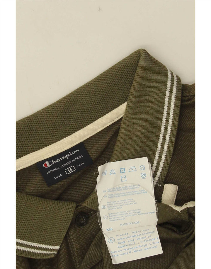 Polo da uomo Champion in cotone verde medio