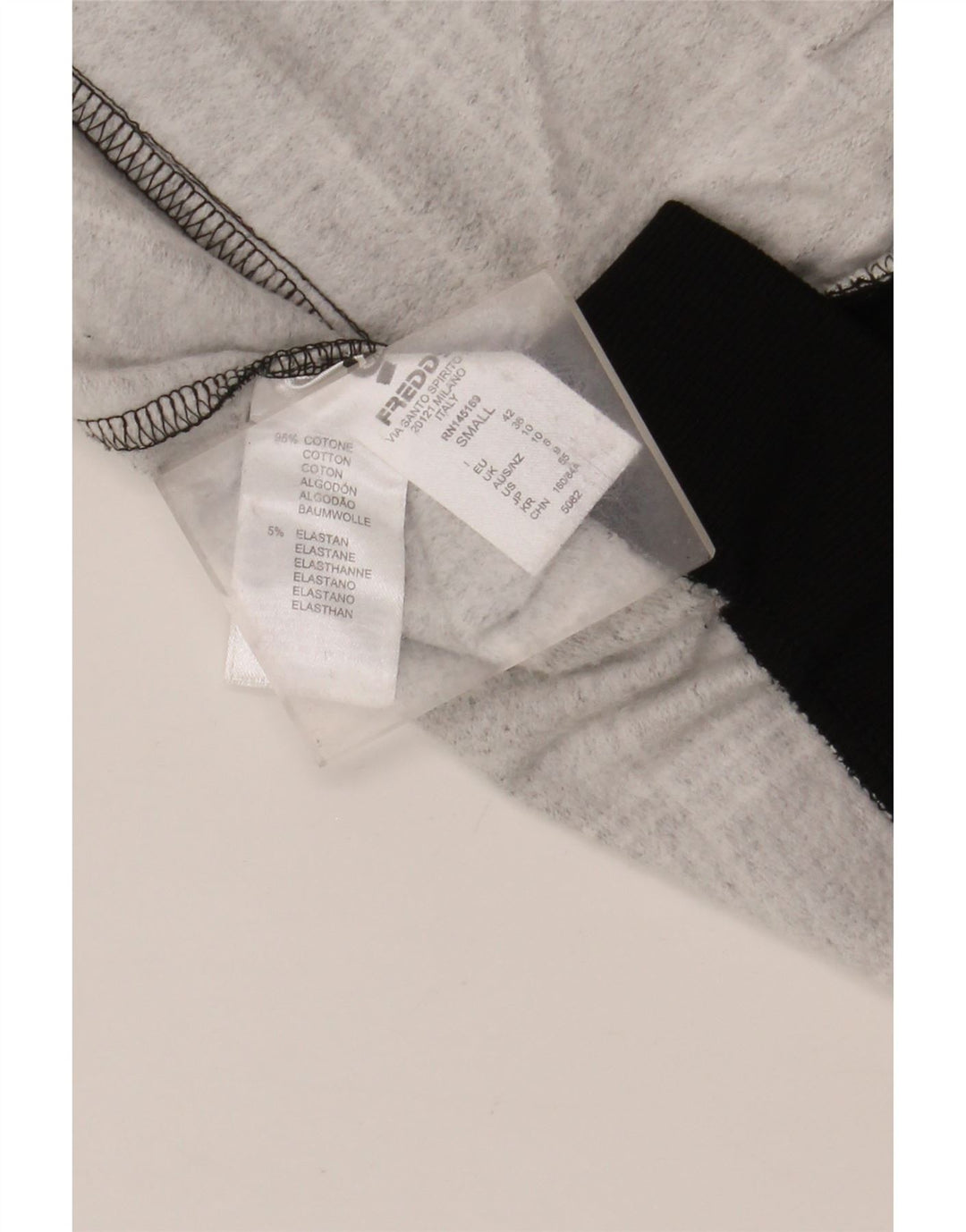 Felpa con cappuccio e zip grafica da donna Freddy UK 10 piccolo cotone grigio a quadri