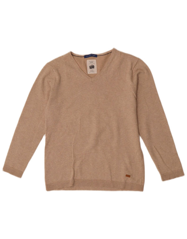 Maglione Zara per ragazzi con scollo a V 11-12 anni Beige screziato