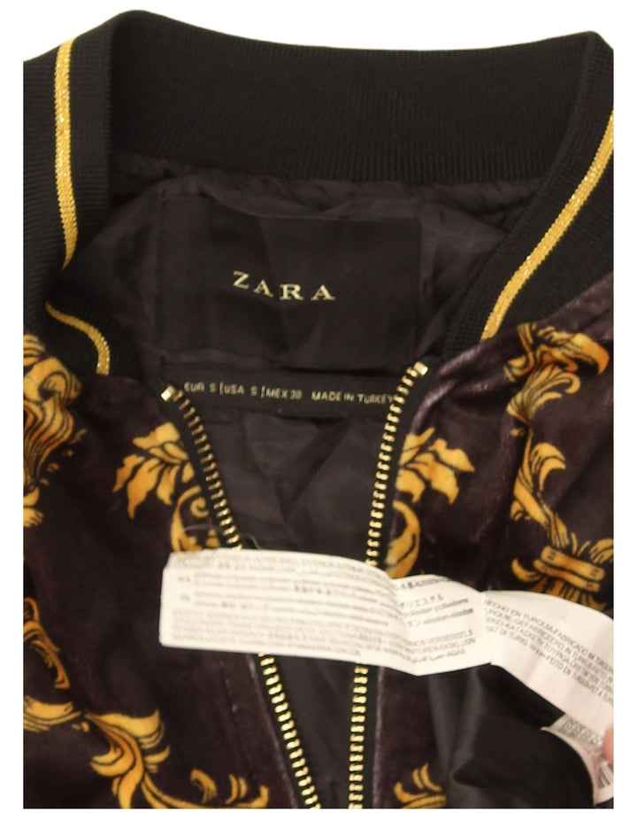 Giubbotto bomber da uomo Zara con motivo astratto UK 36 piccolo poliestere nero