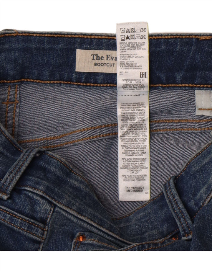 Marks & Spencer Donna The Eva Bootcut Jeans UK 10 Small W28 L34 Blu