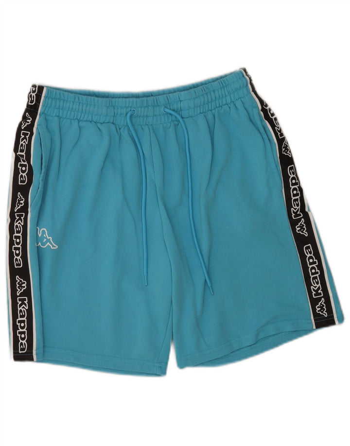 Pantaloncini sportivi grafici da uomo Kappa in cotone color block blu medio