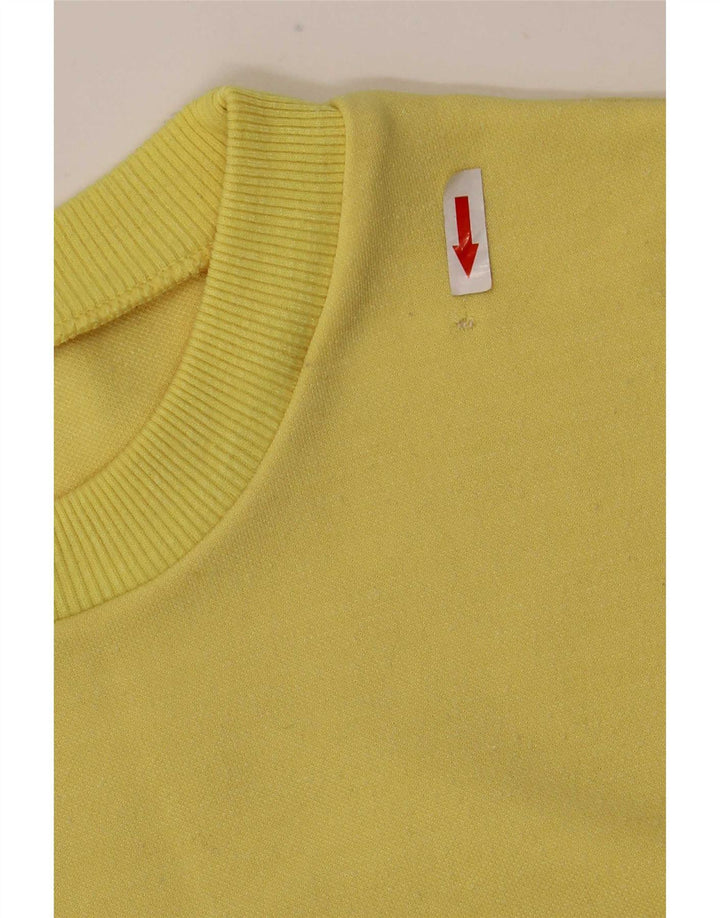 Felpa da uomo vintage maglione piccolo color block giallo