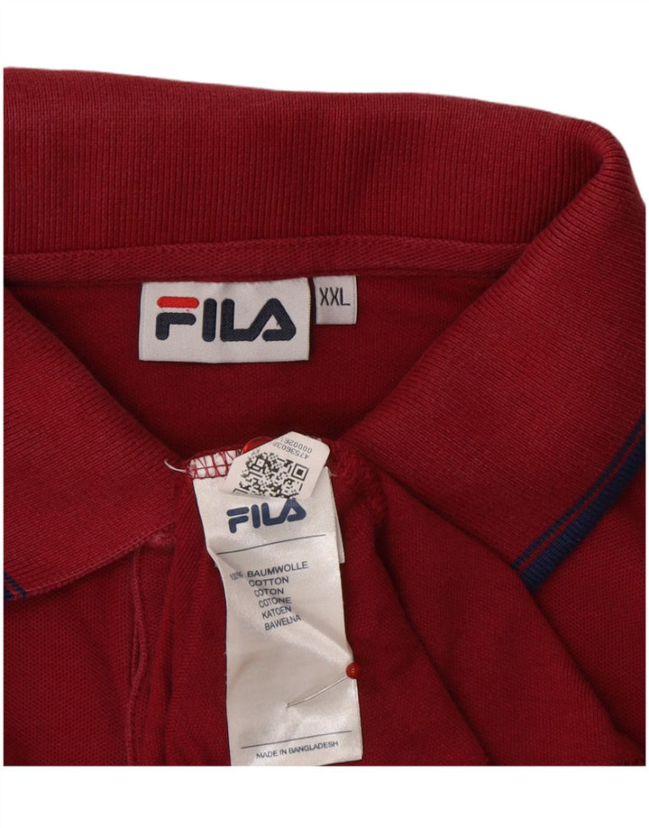 FILA Mens Polo Shirt 2XL Red Cotton