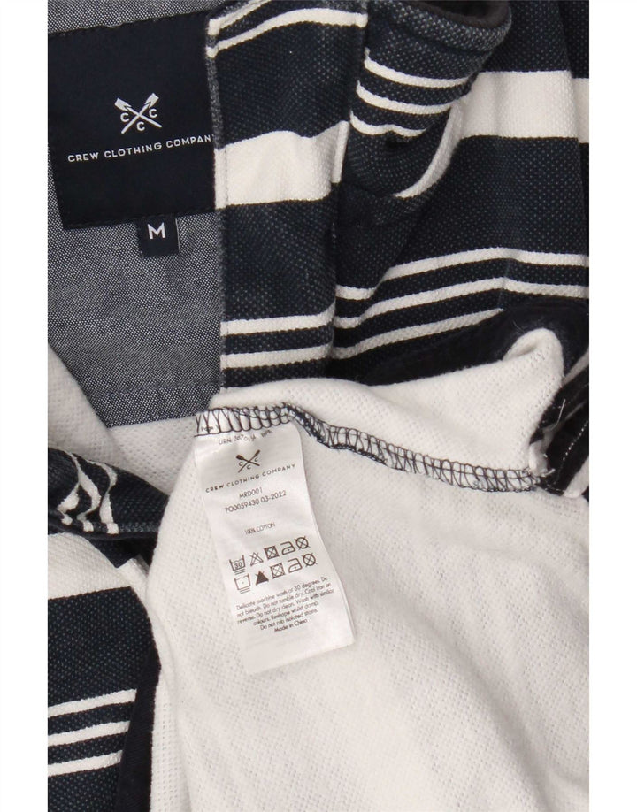Crew Clothing Felpa da uomo con collo con zip, maglione medio a righe blu navy