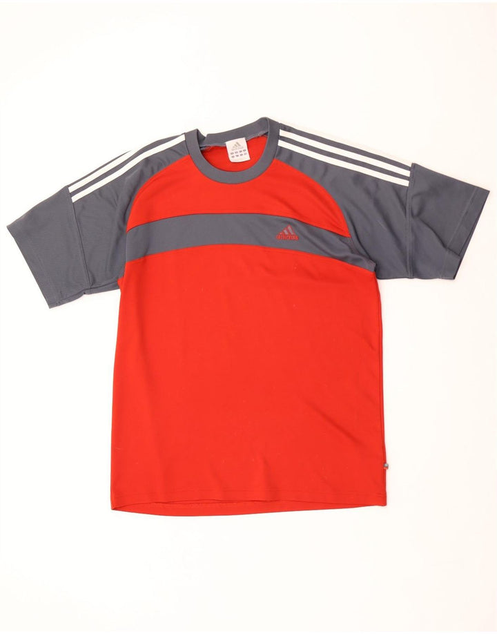T-shirt da uomo ADIDAS Top UK 42/44 Large Rosso Colourblock Poliestere