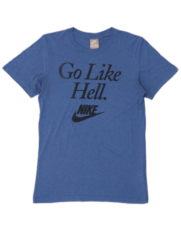 T-shirt grafica da uomo Nike Top piccola in poliestere blu