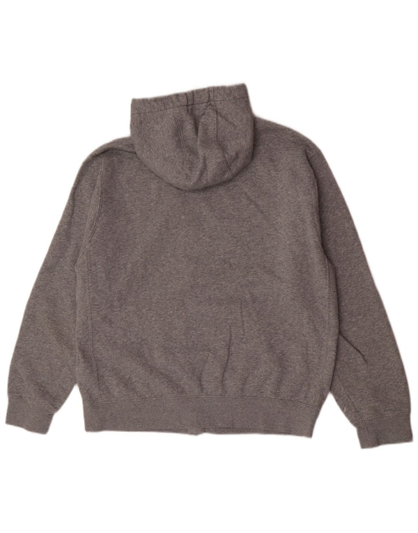 Felpa con cappuccio e zip Nike da uomo in cotone grigio medio sportivo