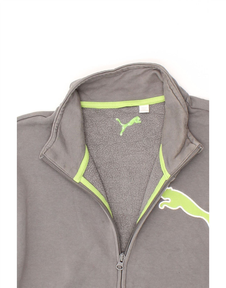 PUMA Mens Graphic Tracksuit Top Jacket XL Grey Cotton Vintage Puma and Second-Hand Puma from Messina Hembry 