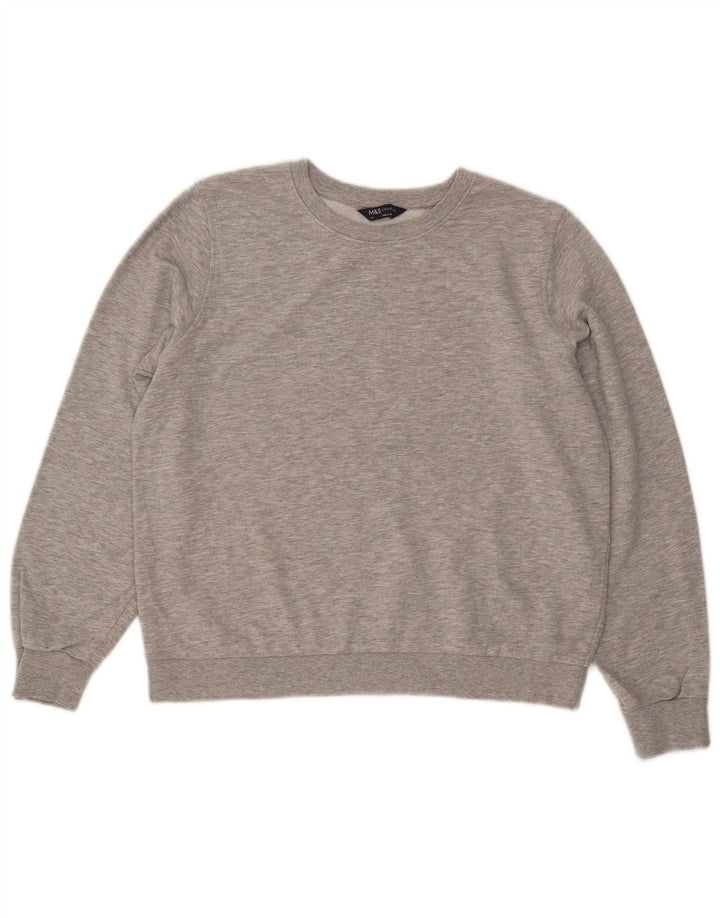 Felpa corta da donna Marks & Spencer UK 14 grande grigio screziato