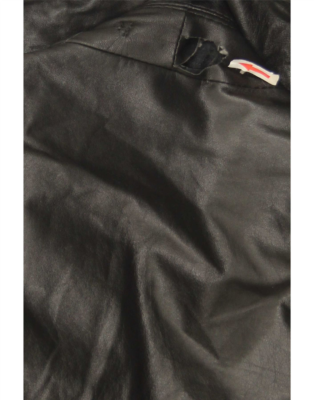 Cappotto in pelle vintage da uomo EU 46 piccolo nero