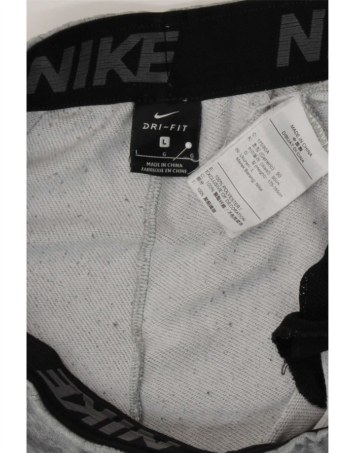 Pantaloni da tuta con grafica Nike Dri Fit da uomo, pantaloni da jogging, grandi, in poliestere grigio