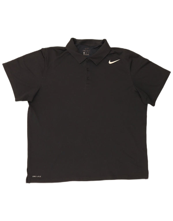 Polo Nike Dri Fit da uomo XL in poliestere nero