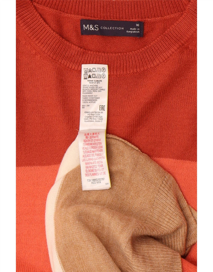 Maglione maglione girocollo da donna Marks & Spencer UK 16 grande multicolore
