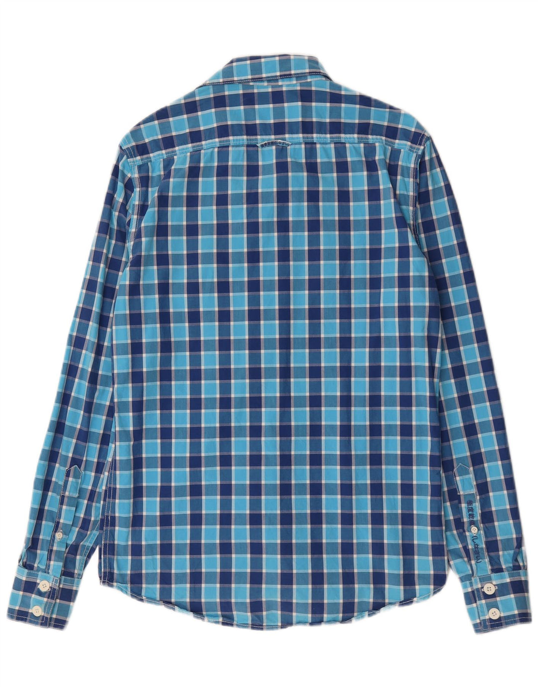 Camicia da uomo Superdry in cotone a quadri grandi blu