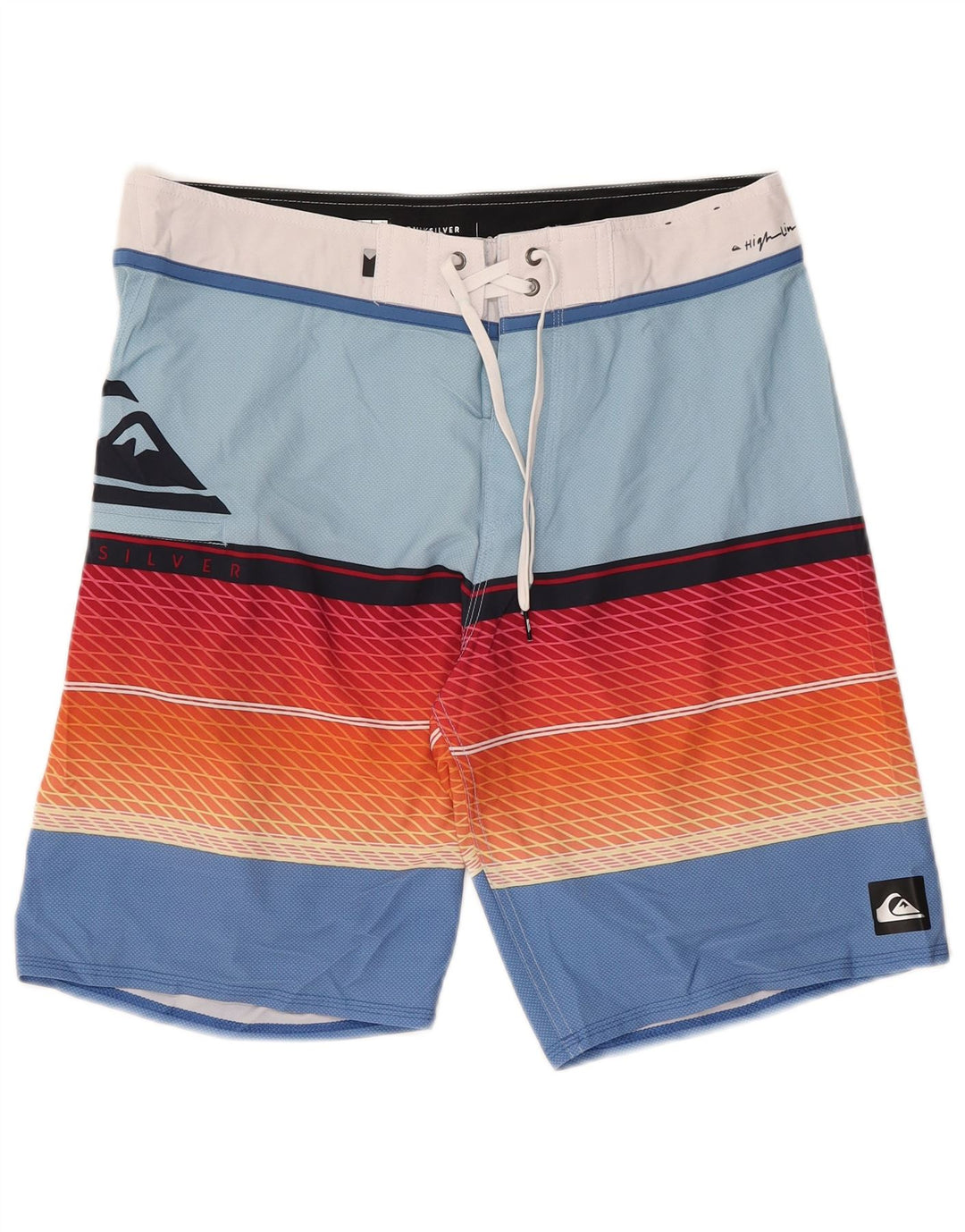 Pantaloncini da bagno grafici da uomo Quiksilver in poliestere a righe blu medio
