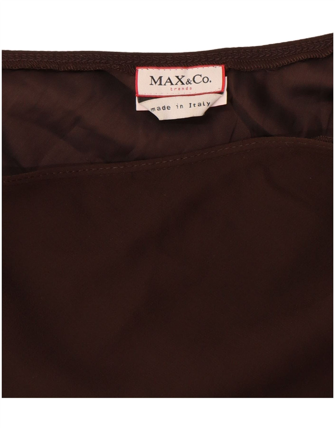 MAX & CO. Gonna asimmetrica da donna UK 14 Grande W32 Seta marrone
