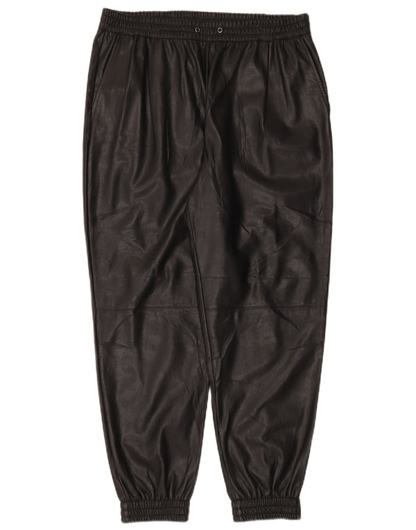 Pantaloni Zara da uomo in ecopelle con pegging grandi W34 L28 polietilene nero