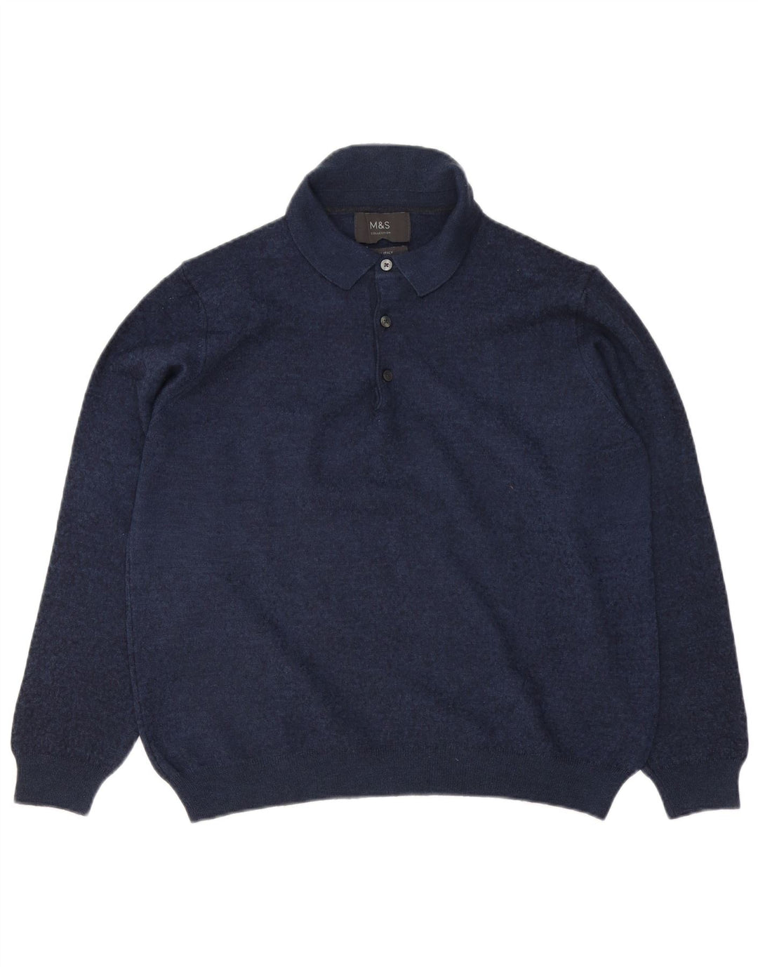 MARKS & SPENCER Maglione da uomo con collo alto medio blu navy screziato