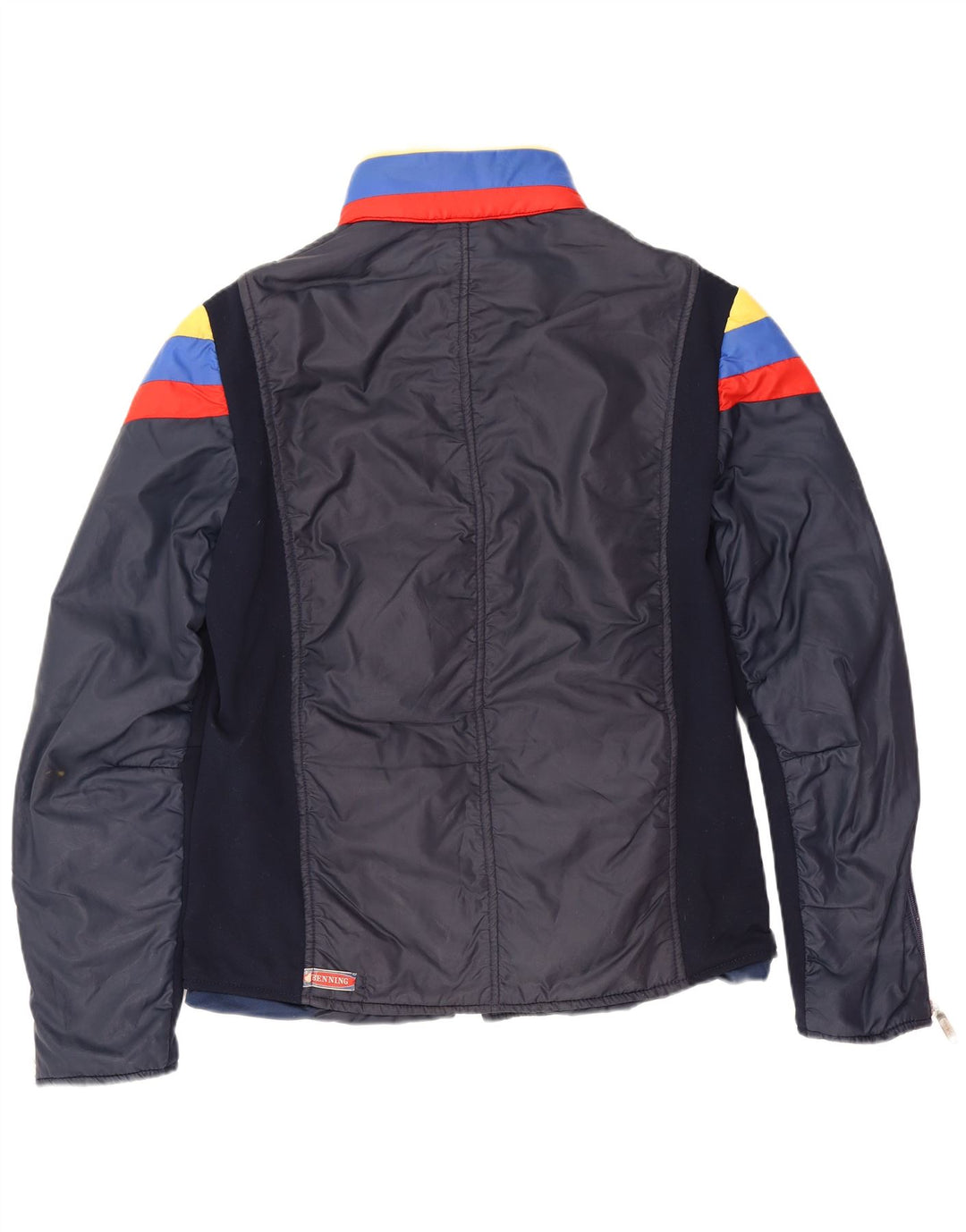 Giacca da sci imbottita da uomo vintage taglia 50 media blu navy color block retrò