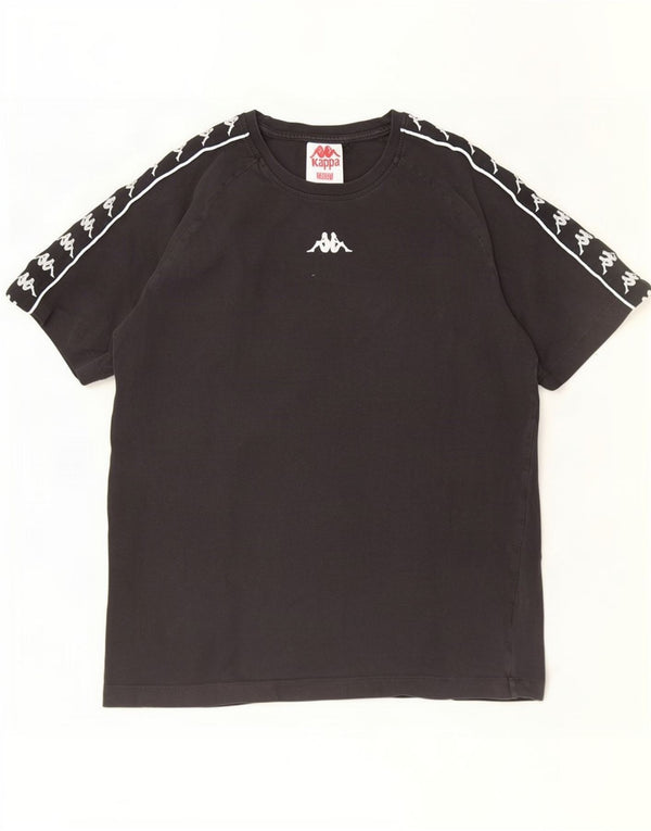T-shirt grafica da uomo Kappa Top in cotone nero medio