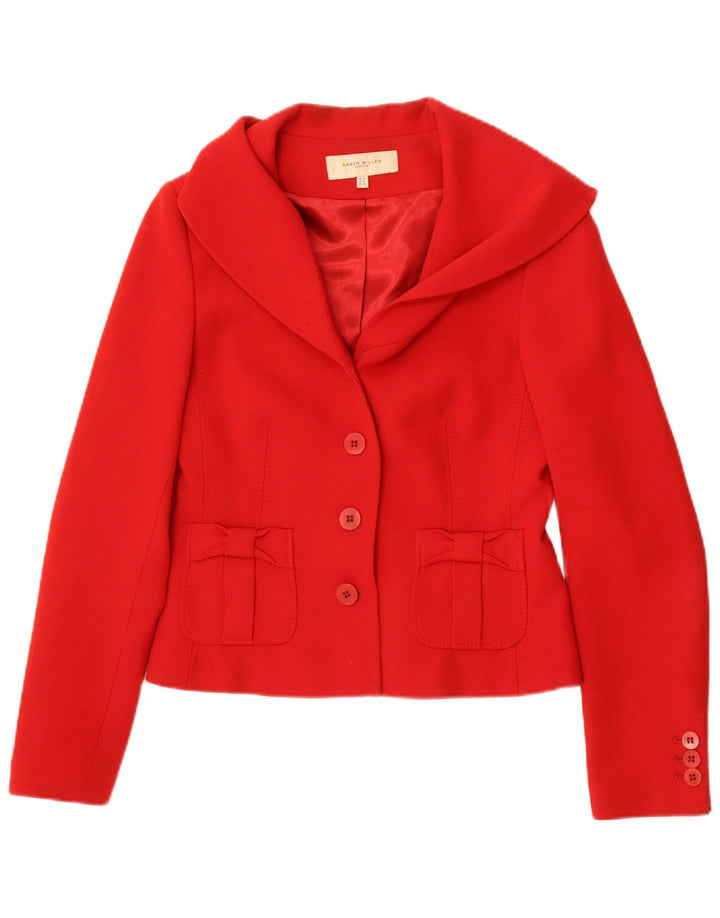Giacca blazer a 3 bottoni da donna Karen Millen UK 12 lana rossa media