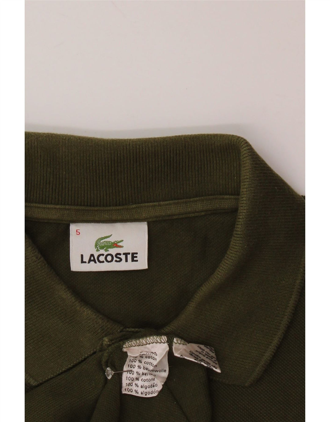 Polo da uomo LACOSTE taglia 5 grande in cotone kaki