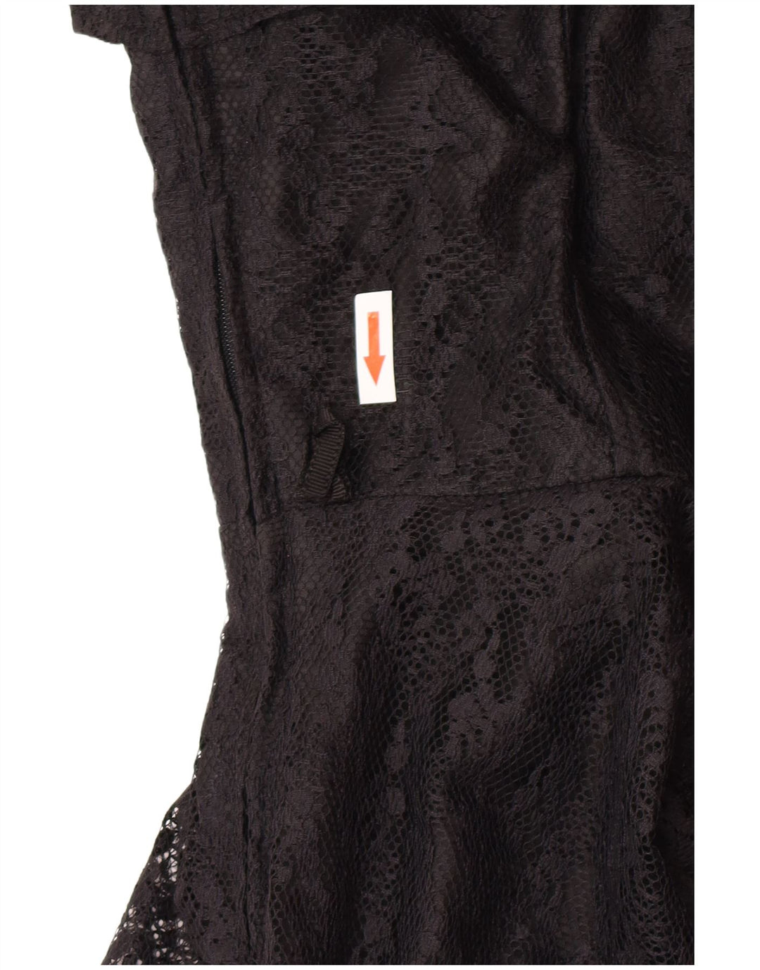 Abito vintage da donna senza spalline UK 14 Grande poliammide floreale nero