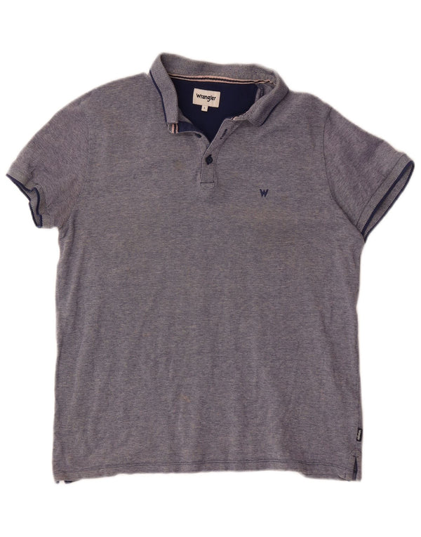Polo da uomo Wrangler grande in cotone blu navy