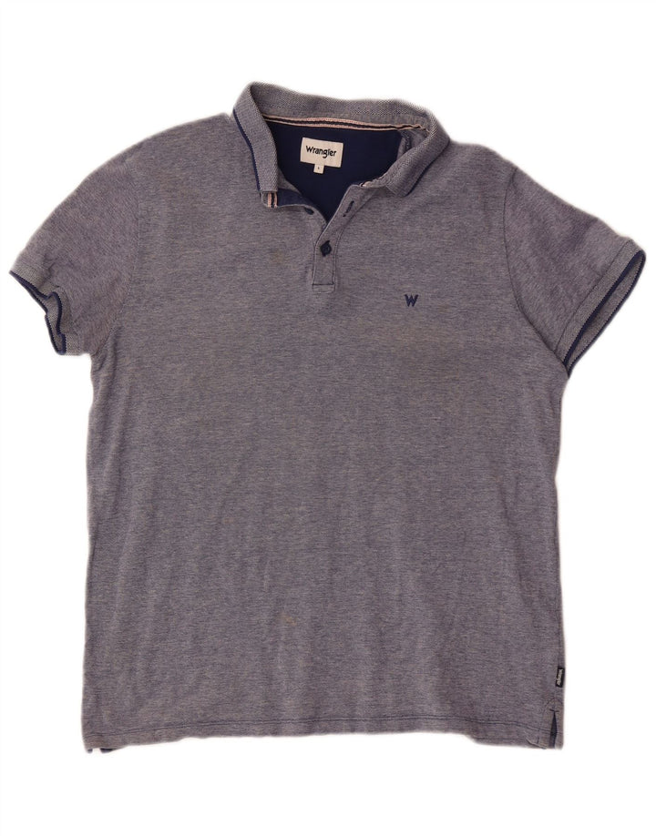 Polo da uomo Wrangler grande in cotone blu navy