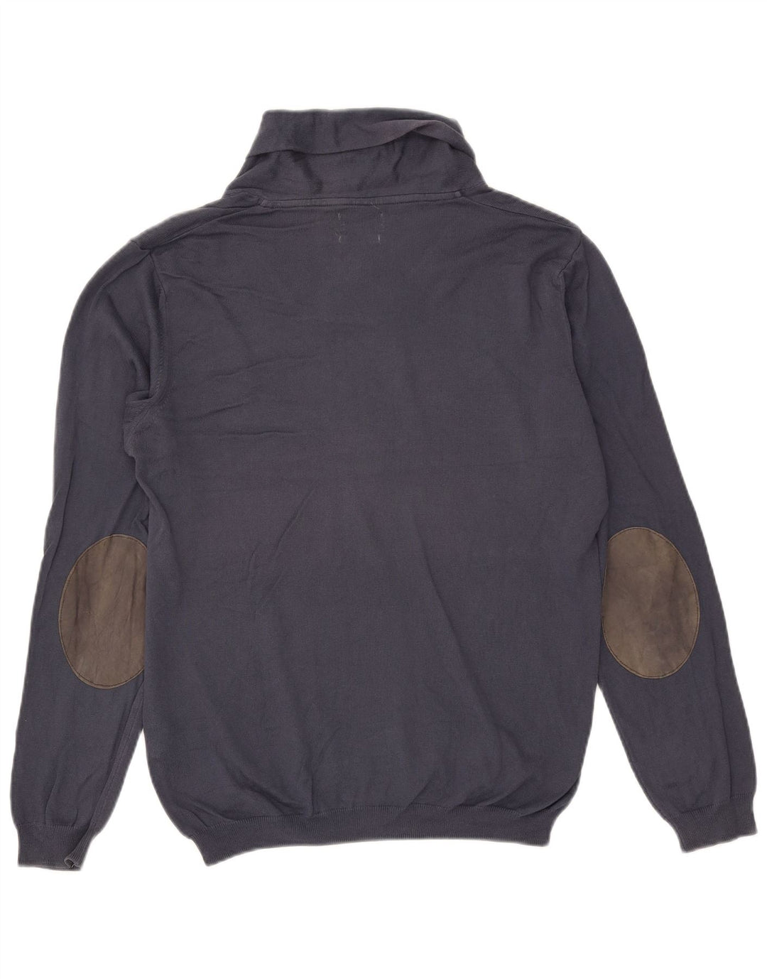 Maglione Zara da uomo con collo a scialle in cotone medio blu navy