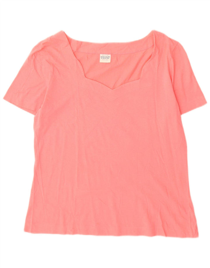 T-shirt da donna Benetton Top UK 14 cotone rosa medio