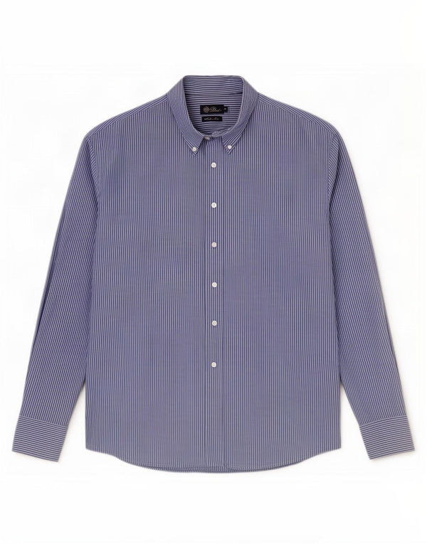 Camicia slim fit da uomo Dack's 2XL cotone gessato blu