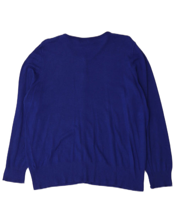 Maglione cardigan da donna Marks & Spencer UK 16 grande viscosa blu