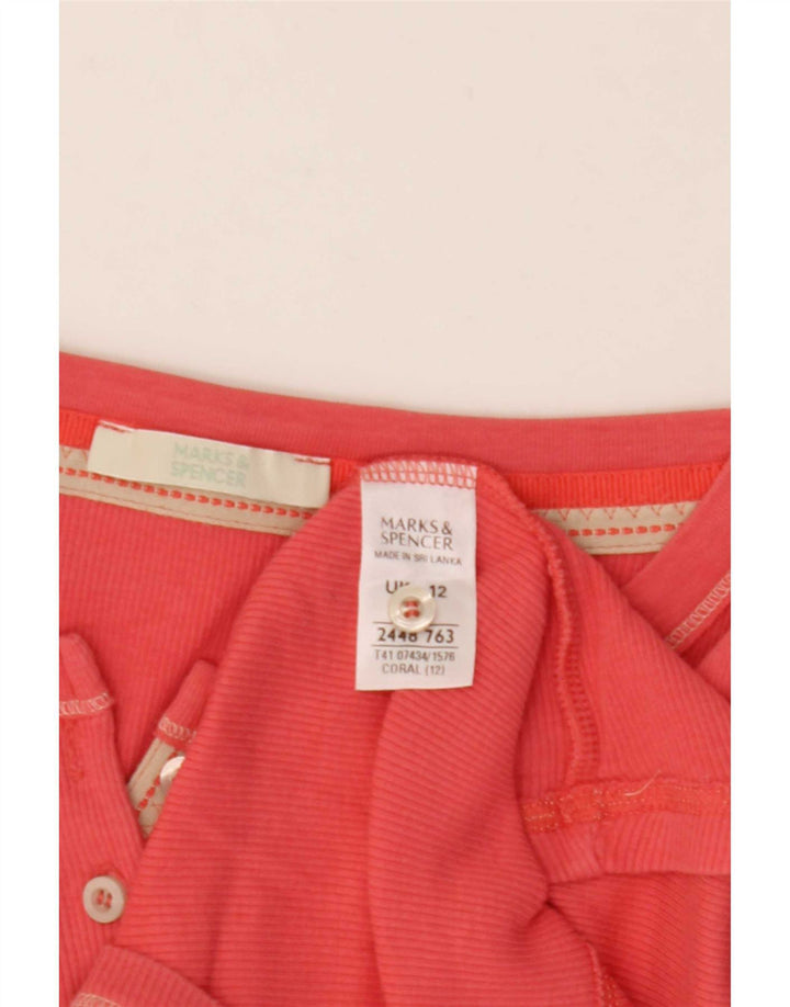 Marks & Spencer Top da donna manica lunga UK 12 cotone rosa medio